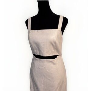 7 for All Mankind Faux Leather Sleeveless‎ Dress Midriff Cutout Women's Size M